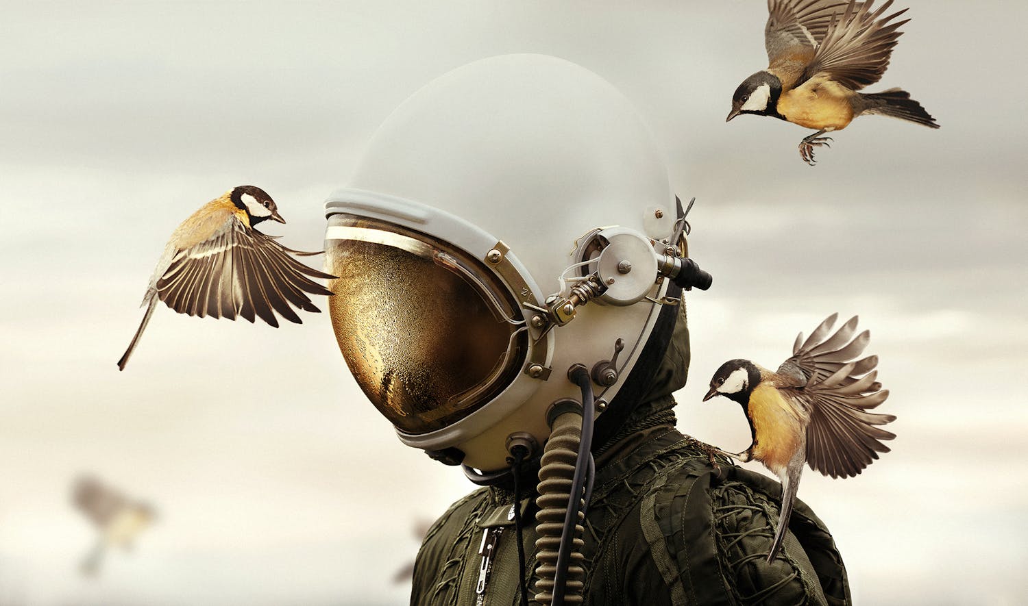 dreamers and warriors Billede af astronaut og musvitter